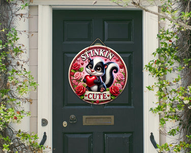 Stinkin Cute 3 Colorful Door Hanger - Bright Wooden Sign, Fun Home Decor for Front Door, Seasonal & Year-Round Use, Vibrant Entryway Accent